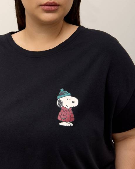 T-shirt de pyjama noir à manches courtes de Snoopy - ti Voglio