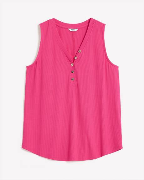Camisole côtelée à encolure Henley - Essentiels PENN.
