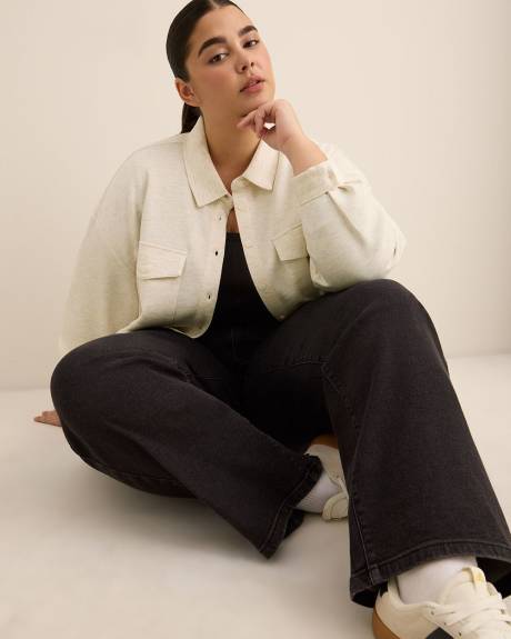 Buttoned-Down Stretch Knit Shirt