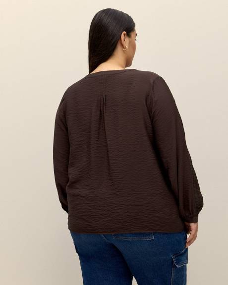 Responsible, Swing Blouse with Long Trim Sleeves