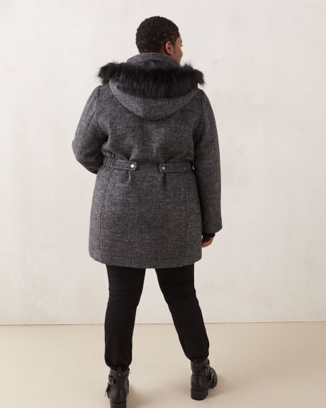 3-in-1 Knee-Length Boucle Wool Coat - In Every Story