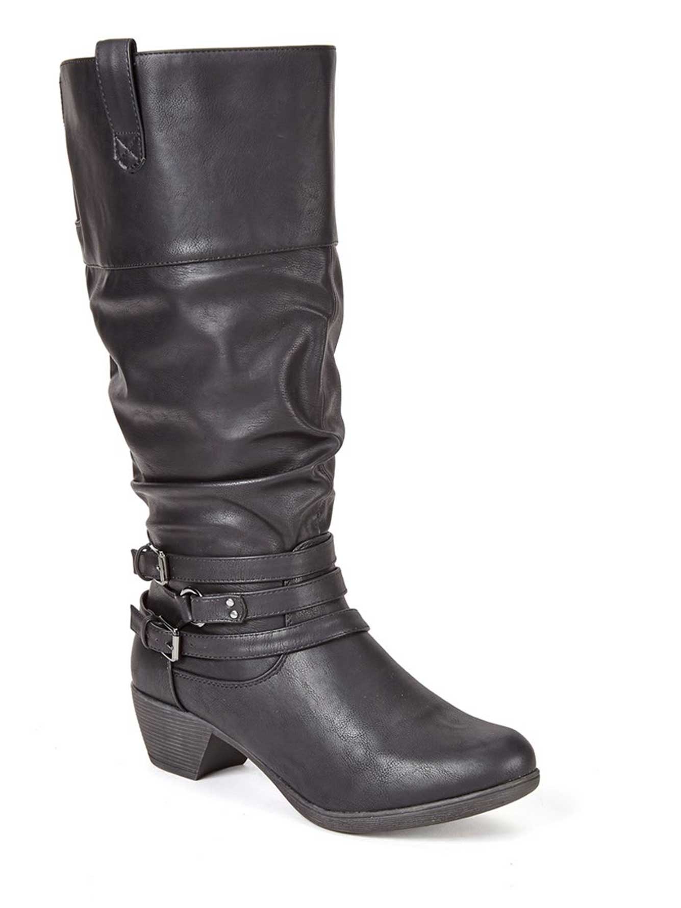 Wide-Width Tall Faux-Leather Boots | Penningtons