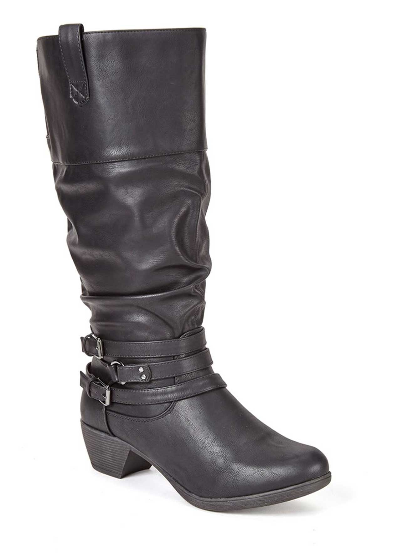 faux leather tall boots