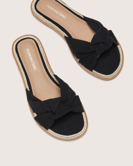 Extra Wide Width, Knotted Bow Slides