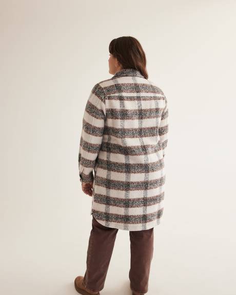Veste-chemise carreautée avec fermeture éclair
