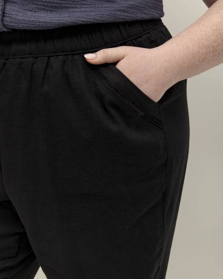 Linen Blend Tapered-Leg Pant