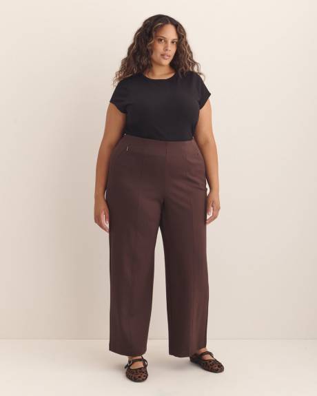 Pantalon essentiel en pointe de Rome à jambe évasée, tissu responsable