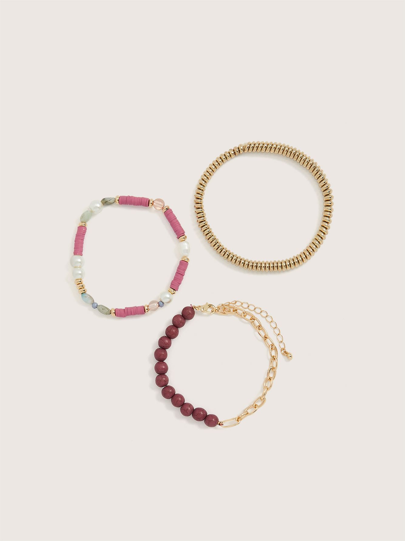 Beaded Elastic Bracelets, Set of 3 Penningtons