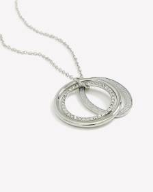 Collier long avec pendentif à anneaux ornés de papier scintillant