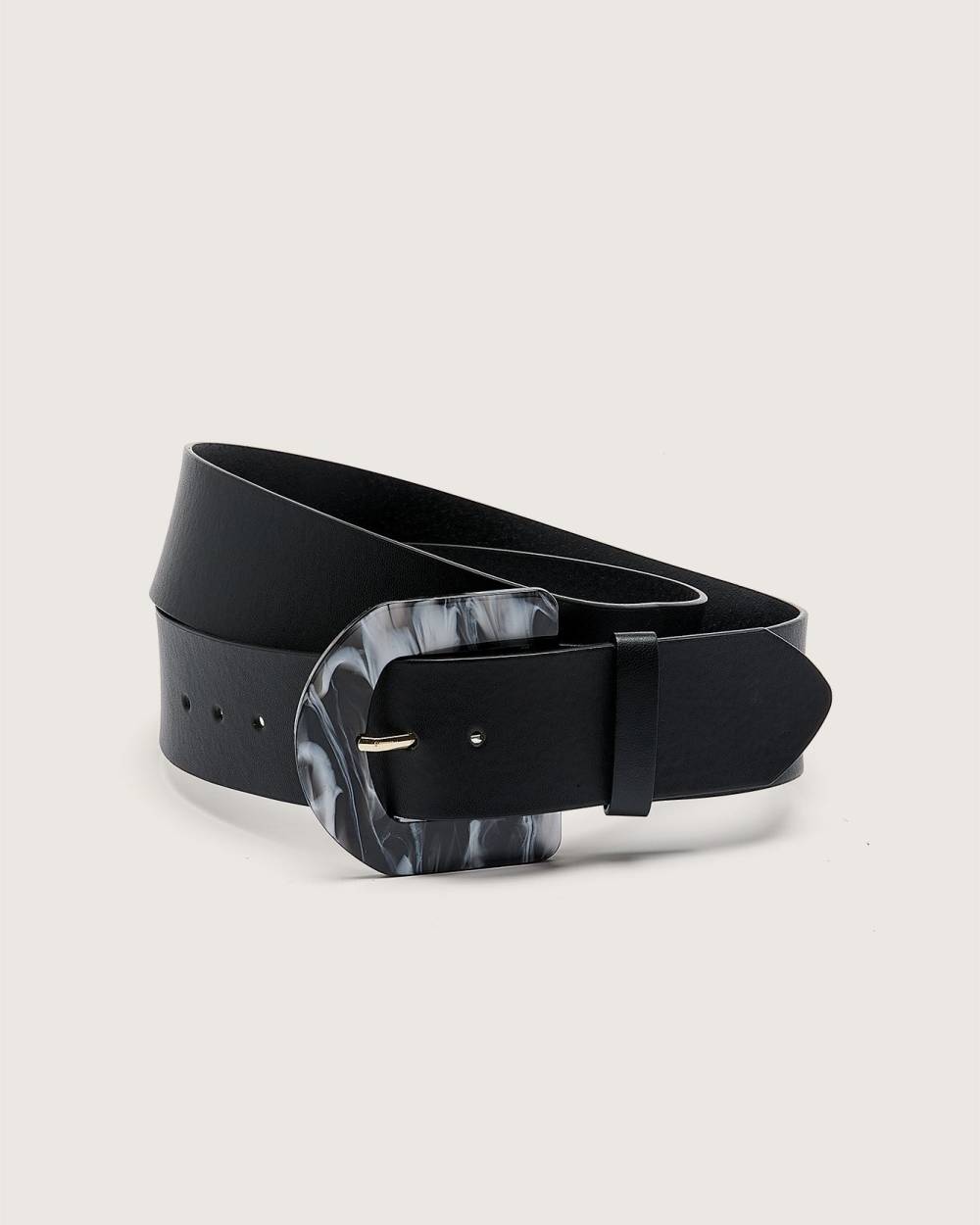 Ceinture de taille large avec boucle écaille de tortue