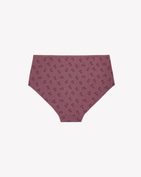 Dark Rose Cotton Brief with Teddy Bear Print - ti Voglio
