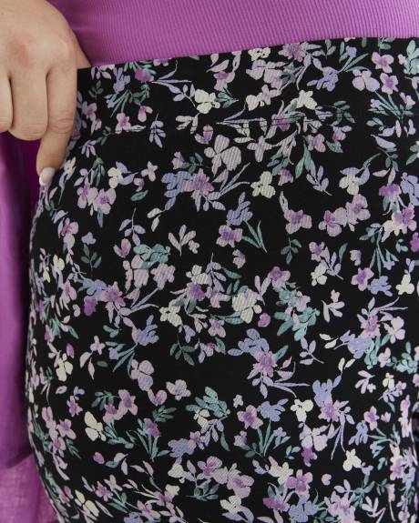 Legging capri fleuri, tissu responsable