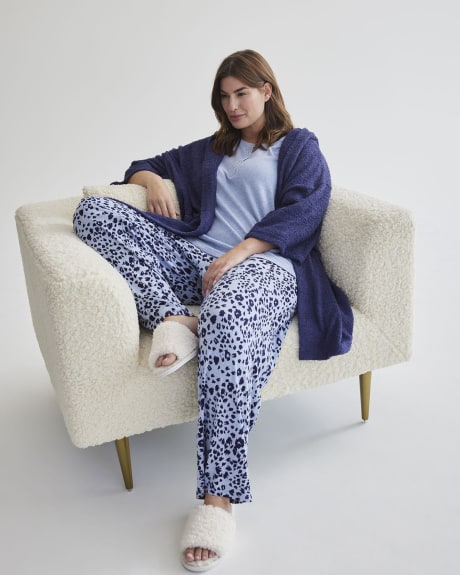 Printed Straight-Leg Pyjama Pant, Leopard Pattern - tiVOGLIO