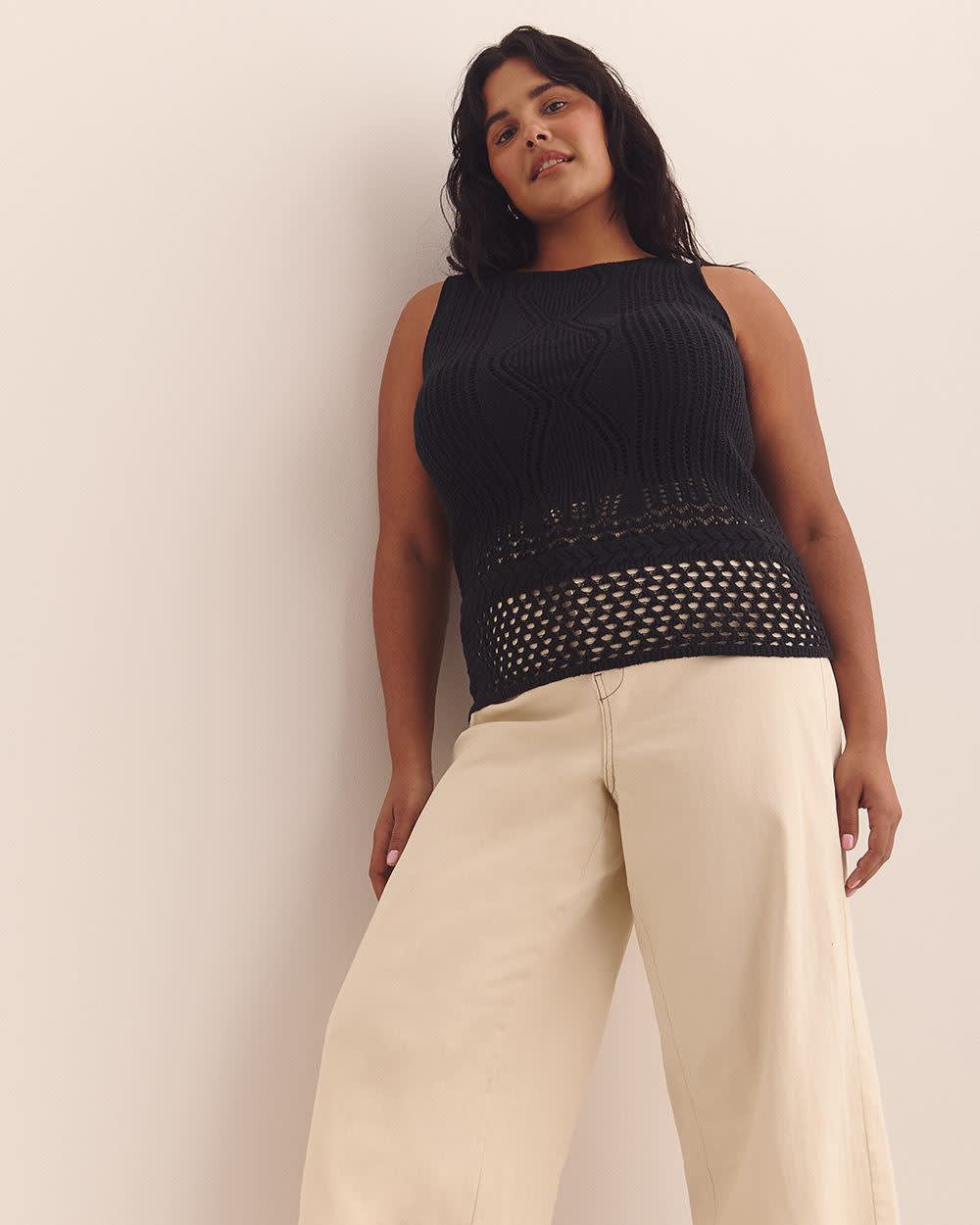 Camisole crochetée avec col bateau