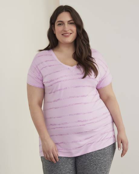 T-shirt tunique imprimé avec encolure en V - Active Zone