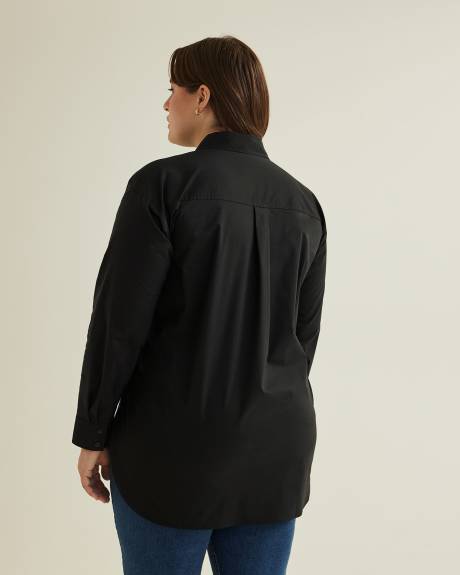 Black Buttoned Down Tunic Shirt