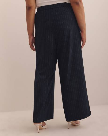 Dark Blue Pull-On Wide-Leg Pant