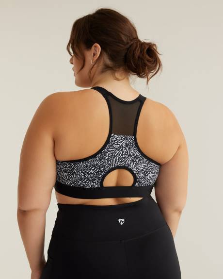 Wireless Medium Support Sports Bra, Zebra Print, G-H Cups - Active Zone