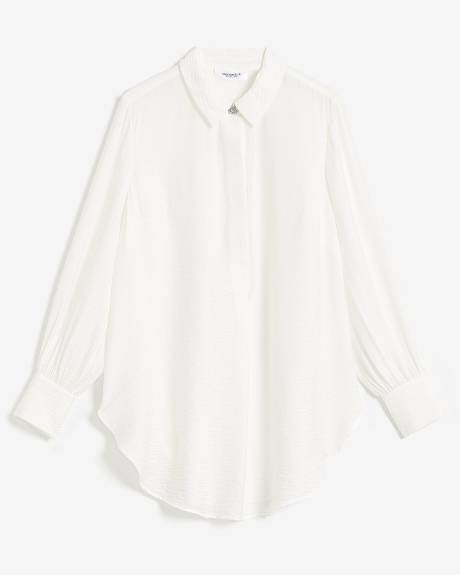Loose Blouse with Jewel Buttons - Addition Elle