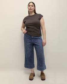 High-Waisted Ultra Wide-Leg Cropped Sailor Jeans - Addition Elle
