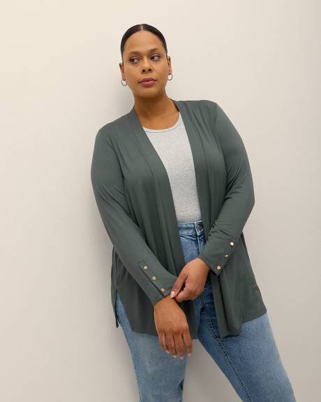 Cardigan ouvert à manches longues, tissu responsable