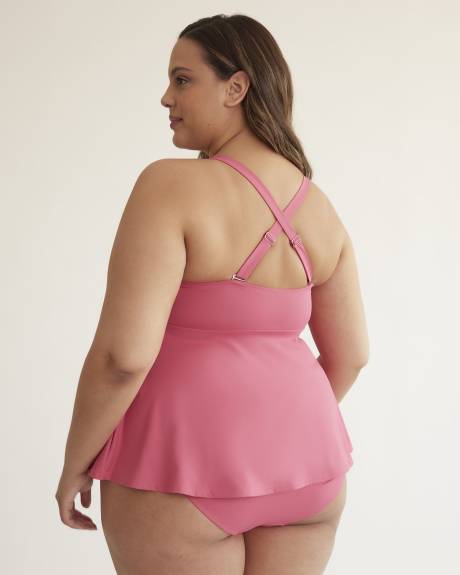 Pink Swing Bandeau Tankini Top with Tie
