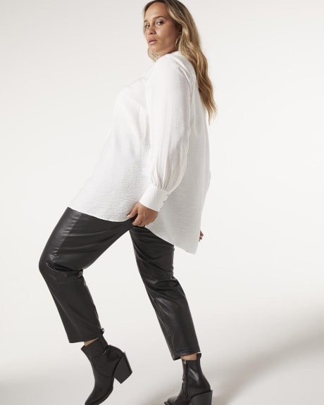 Blouse ample unie avec boutons-bijoux - Addition Elle