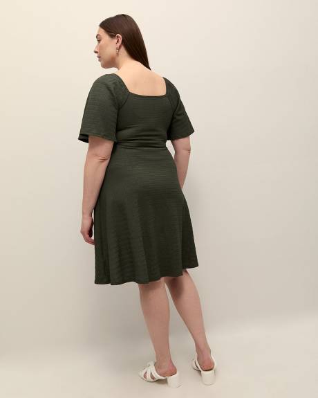 Knit Dress with Front Pleating - Addition Elle