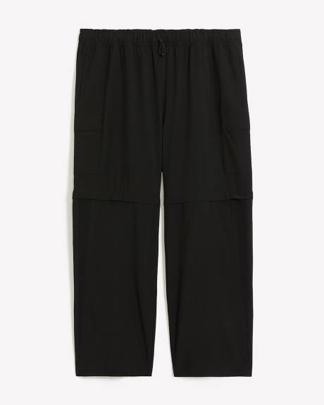 Pantalon cargo noir extensible et convertible, tissu responsable - Active Zone