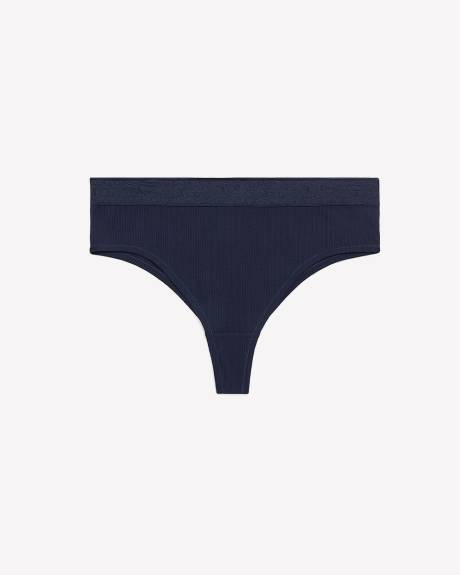 Culotte cheeky côtelée bleue avec bande de taille en dentelle - ti Voglio