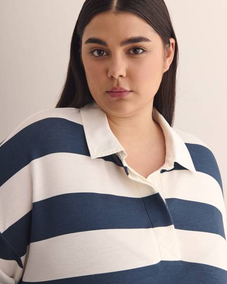 Long-Sleeve Striped Rugby Shirt - Active Zone