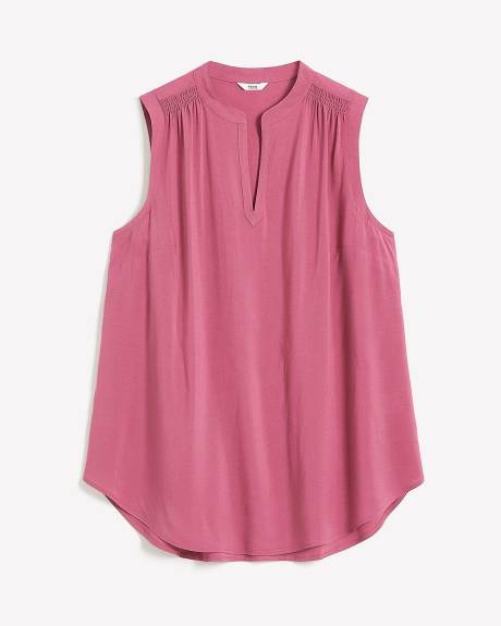 Blouse tunique sans manches, tissu responsable