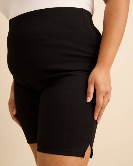 Textured Geo Bike Short With Side Slit
