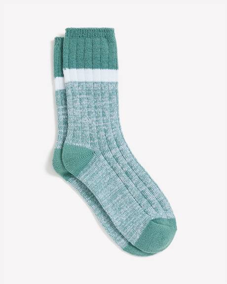 Chaussettes à blocs de couleur ton sur ton