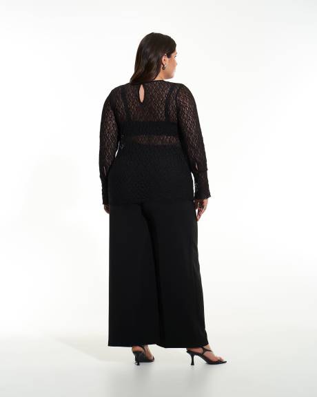 Black Lace Knit Top - Additon Elle
