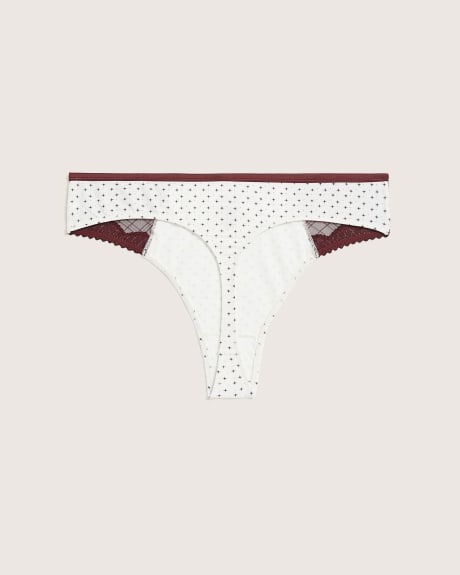 Printed Thong with Sides in Mesh - ti Voglio