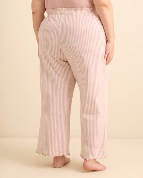 Mid-Flare Ankle-Length Ribbed Pyjama Bottoms - ti Voglio