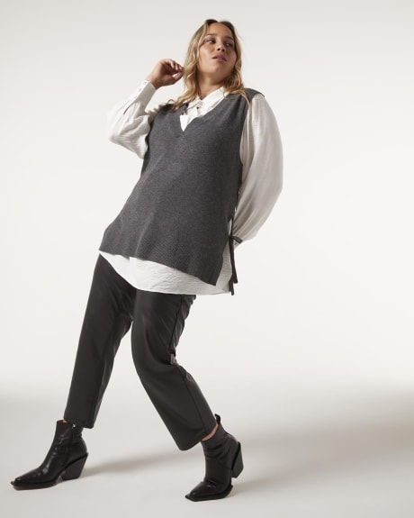 Knit Sweater Vest with Open Sides - Addition Elle