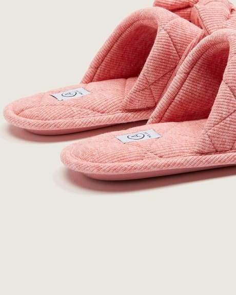 Wide Fit Slippers With Bow - Addition Elle