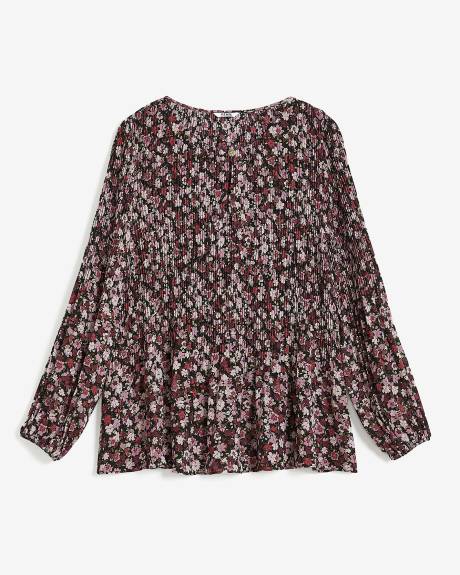 Responsible, Printed Pleated Swing Blouse