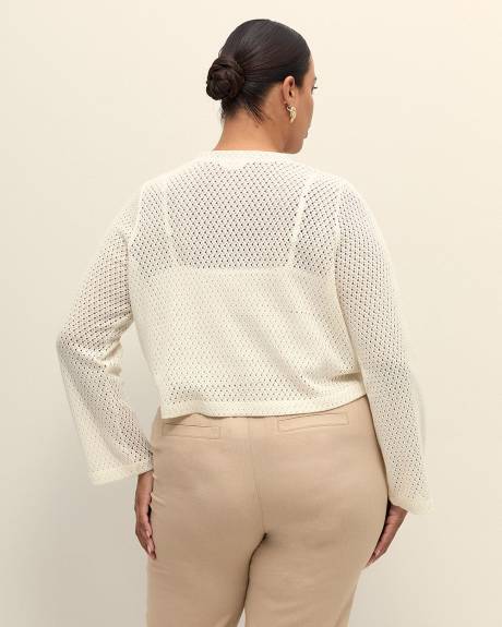 Tie-Front Bell-Sleeve Cardigan
