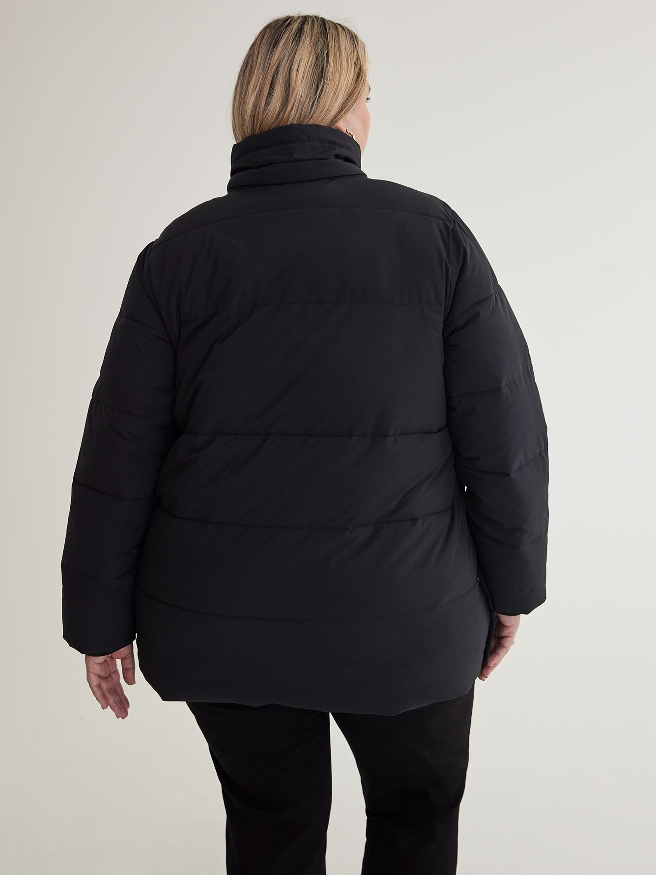 Stretch Puffer Jacket with Removable Hood