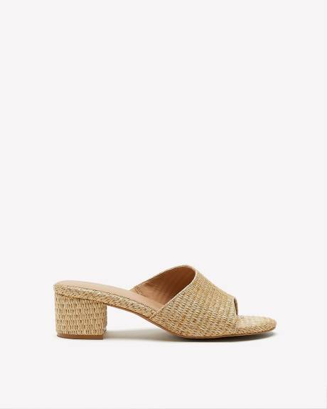 Extra Wide Width, Raffia Block Heel Mule