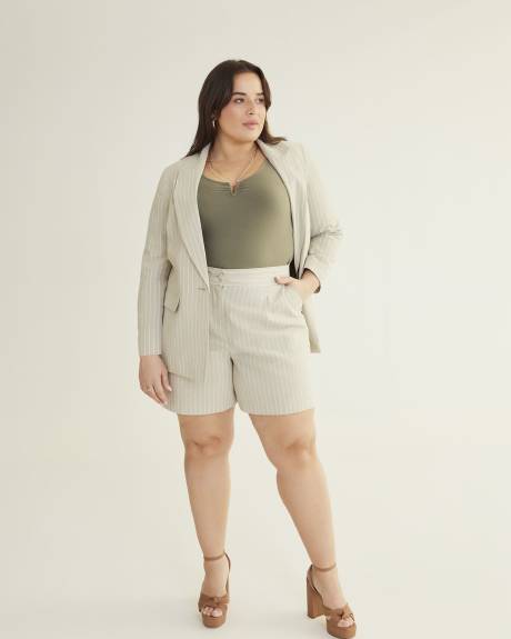 Striped Linen Blend Short