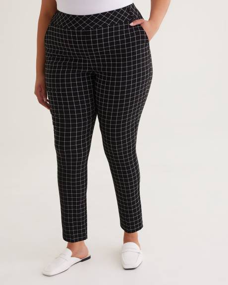 Skinny-Leg Savvy Fit Pant Windowpane Pattern - PENN. Essentials