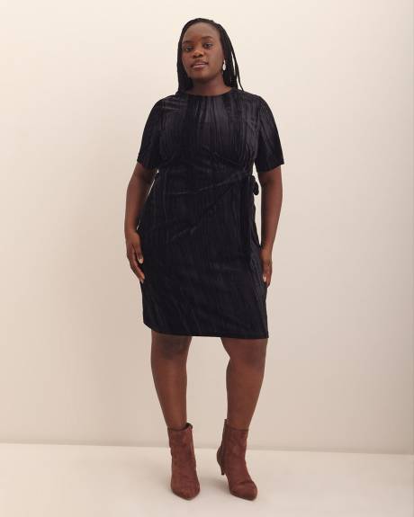 Velvet T-Shirt Dress with Side Knot Velvet T-Shirt Dress with Side Knot