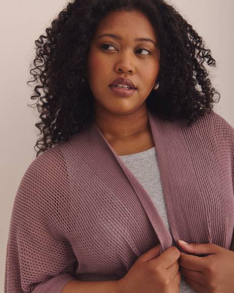 Knitted Pointelle Stitched Cape