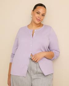 Long-Sleeve Crewneck Cardigan