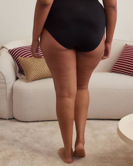 Seamless Ribbed Knit Brief with Golden Lurex - ti Voglio
