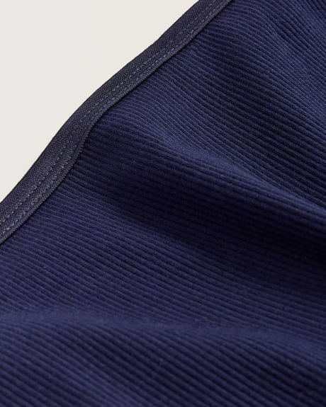 Culotte classique unie côtelée avec élastique scintillant à la taille - tiVOGLIO